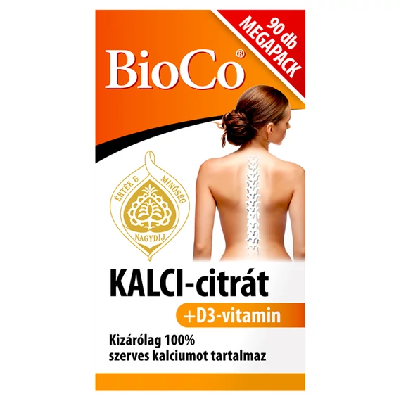BioCo KALCI-citrát + D3-vitamin MEGAPACK filmtabletta - 90 db